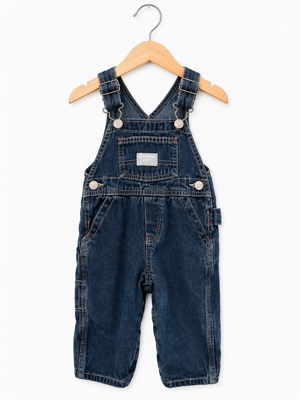 Vintage 90s OshKosh B'gosh Vestback Black Denim Tide Tag Collab Overalls 12M